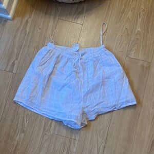 Sabo Skirt White High-Waist Linen-Look Shorts